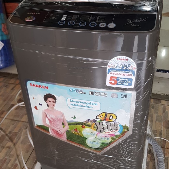 MESIN CUCI SANKEN AWS866, TOP LOADING 7KG, MESIN CUCI 1 TABUNG SANKEN