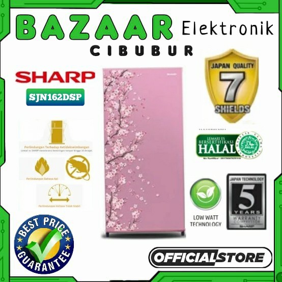 KULKAS 1 PINTU SHARP SJN 162 DSP SJN162 LOW WATT DEPROST 133L SJN162DS