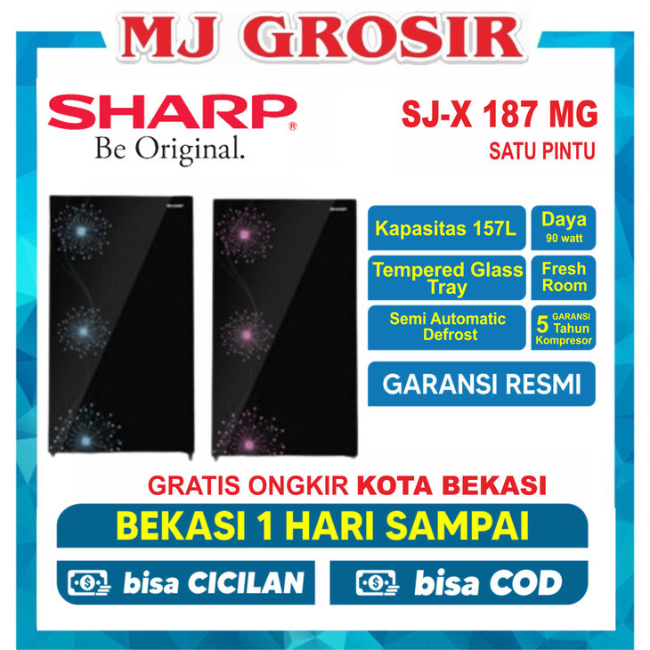 KULKAS SHARP SJX 187 MG LEMARI ES 1 PINTU SJX187MG SJX 187MG SHINE