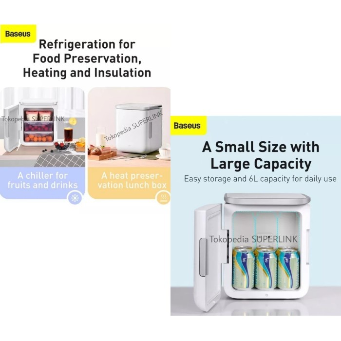 BASEUS 6L IGLOO MINI KULKAS PENDINGIN MINUMAN PENGHANGAT MAKANAN