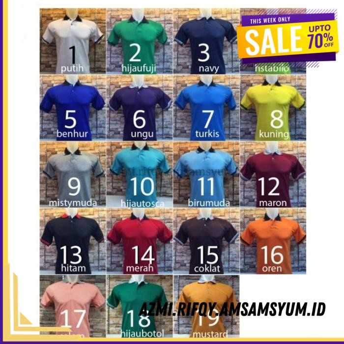 (DONE) KAOS POLO TSHIRT BAJU KERAH POLOS KOMBINASI SABLON BORDIR PRIA   WANITA   BEST BRAND !