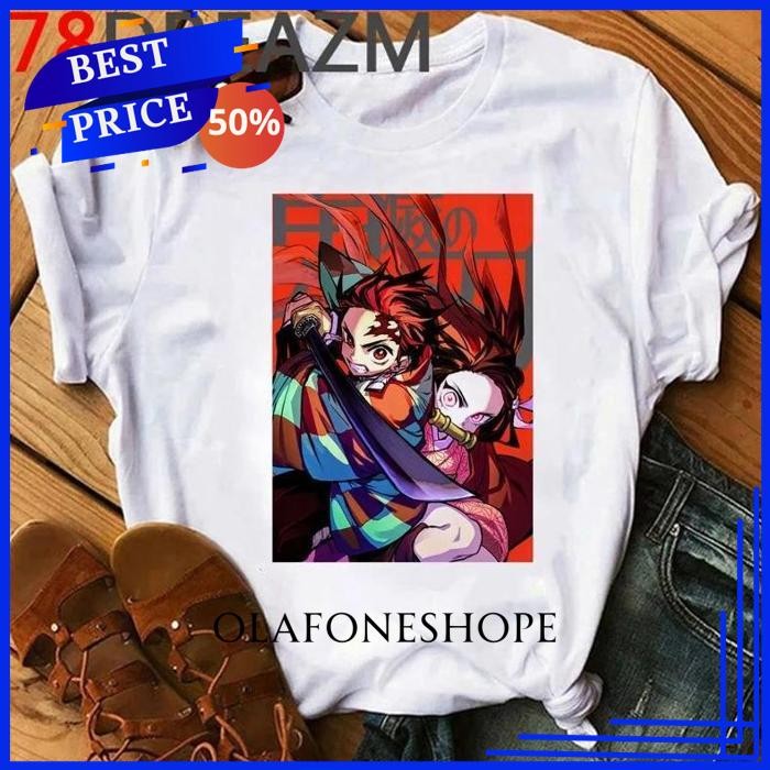 KAOS KATANA KIMETSU NO YAIBA - ZENITSU ANAK TANJIRO - RENGOKU KYOJURO NEZUKO DEMON SLAYER BY OLAFONE