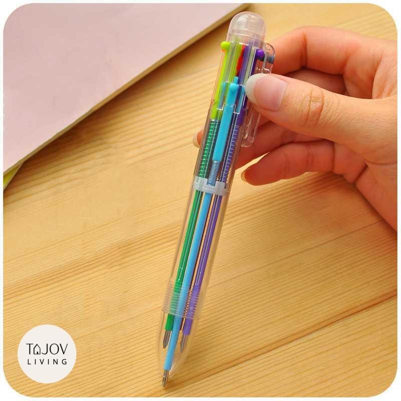 

Pulpen 6in1 Pena Bolpoin Warna-Warni Multi Colored Pen