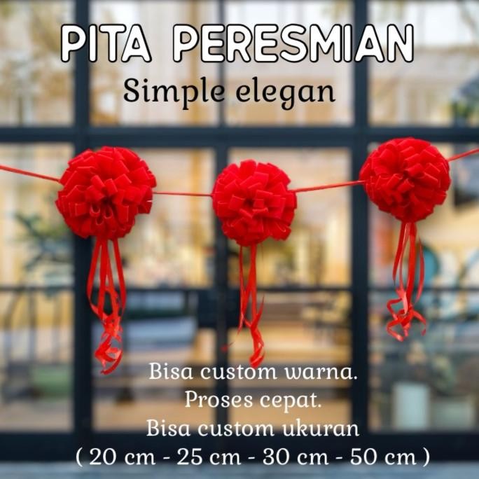

BEBAS ONGKIR - Pita Peresmian Pom Pom diameter 25 cm
