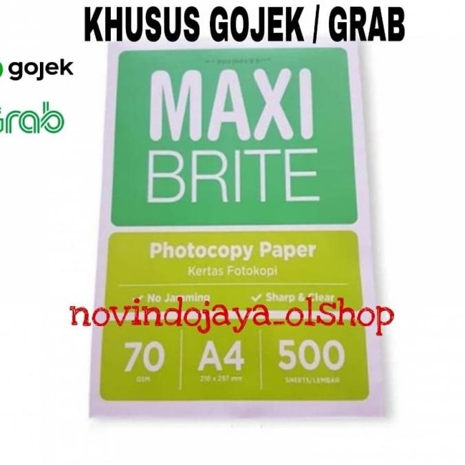 

NEW Hvs Maxi Brite A4 70 gram khusus Gojek dan Grab