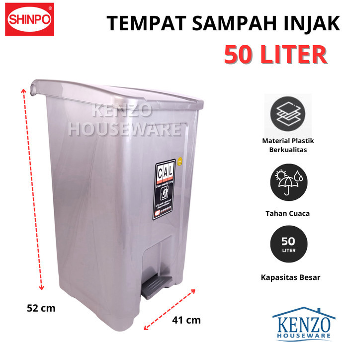TEMPAT SAMPAH INJAK 50 LITER SHINPO TONG SAMPAH BESAR 50L SIP 750