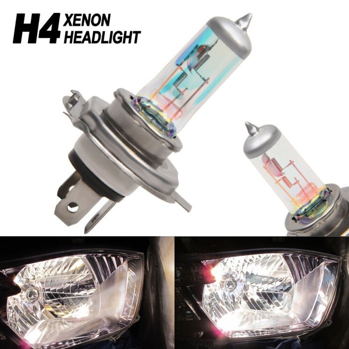 BOLA LAMPU DEPAN LINGHT XENON H4 100W 8500K, BOHLAM HALOGEN LED MOBIL