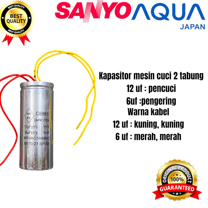 KAPASITOR MESIN CUCI SANYO AQUA MESIN CUCI 2 TABUNG ORIGINAL