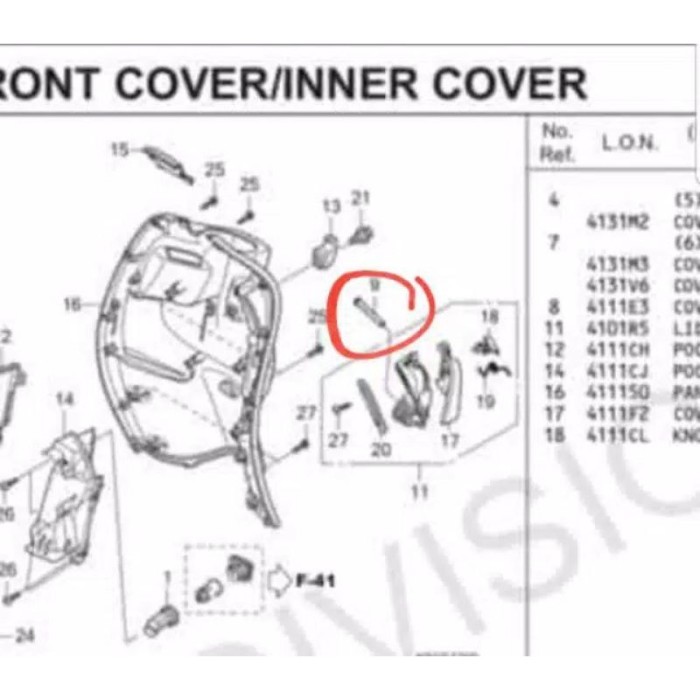 PEN LACI PIN SEAT HINGE SCOOPY FI ESP 77215-KZL-930 / PEN BOX BAGASI
