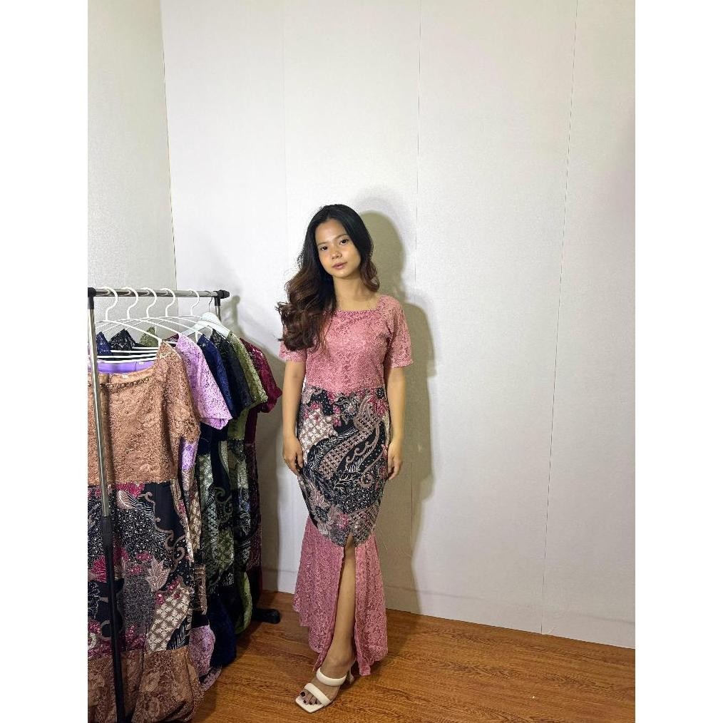 jku MR - Dress Batik Wanita Eleora M L XL Gaun Model Mutiara Terbaru