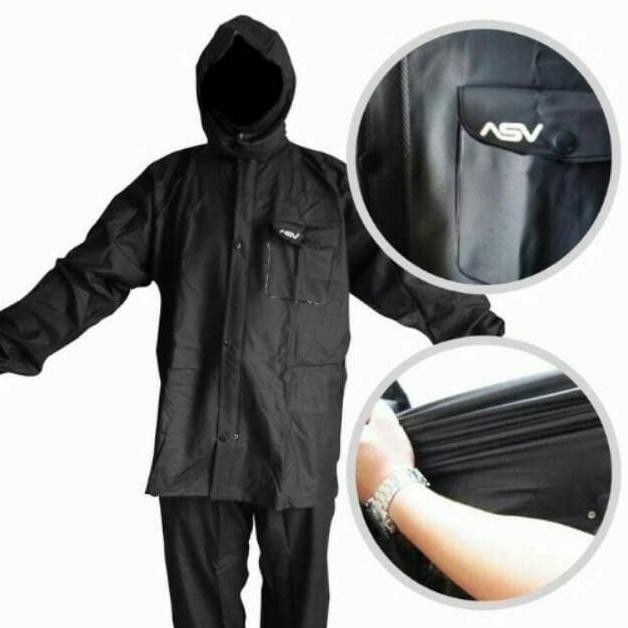 ASV JAS HUJAN DEWASA | BLACK | KARET GRADE A ORIGINAL