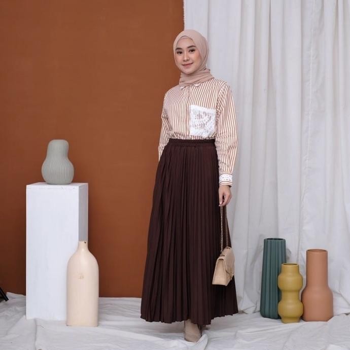 Terlaris Rok Plisket 100 Cm / Rok Plisket Panjang / Rok Rempel / Rok Lipet Fashion 2024