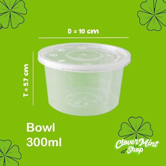BEBAS ONGKIR - MANGKUK PLASTIK 300 ML (500PCS)/BOWL/KOTAK MAKAN/THINWALL/CUP PLASTIK
