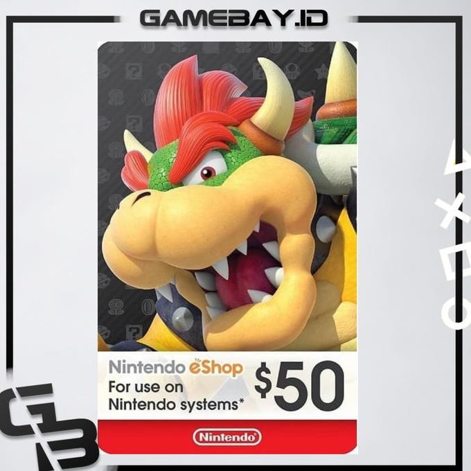 Switch - Nintendo Switch eShop Gift Card USA US Wallet 50 USD Dollar Dolar $50