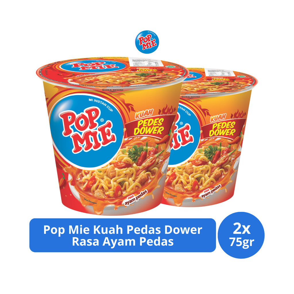 

Pop Mie Kuah Pedas Dower Rasa Ayam Pedas 75gr x 2 pcs