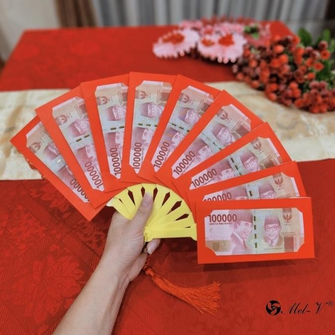 

ANGPAU KIPAS 10 SLOT ANGPAO IMLEK BENTUK KIPAS LIPAT AMPLOP MERAH PM