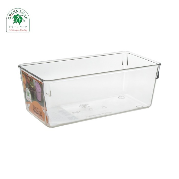 TERUJI Wadah Sebaguna Green Leaf 1380 Storage Tray Simply Acrilic Transparan