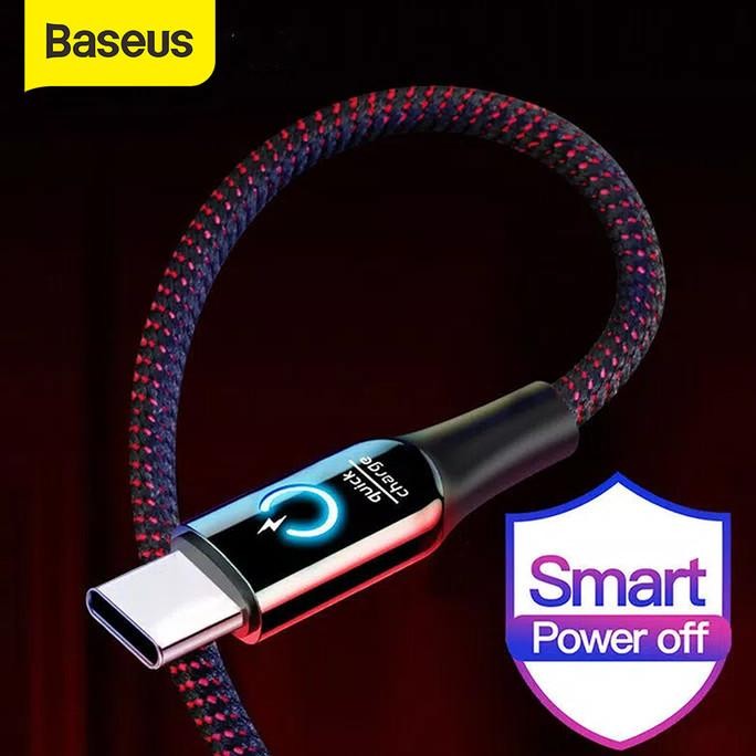 KABEL DATA TYPE-C BASEUS AUTOMATIC POWER-OFF 1M 2.4A Garansi