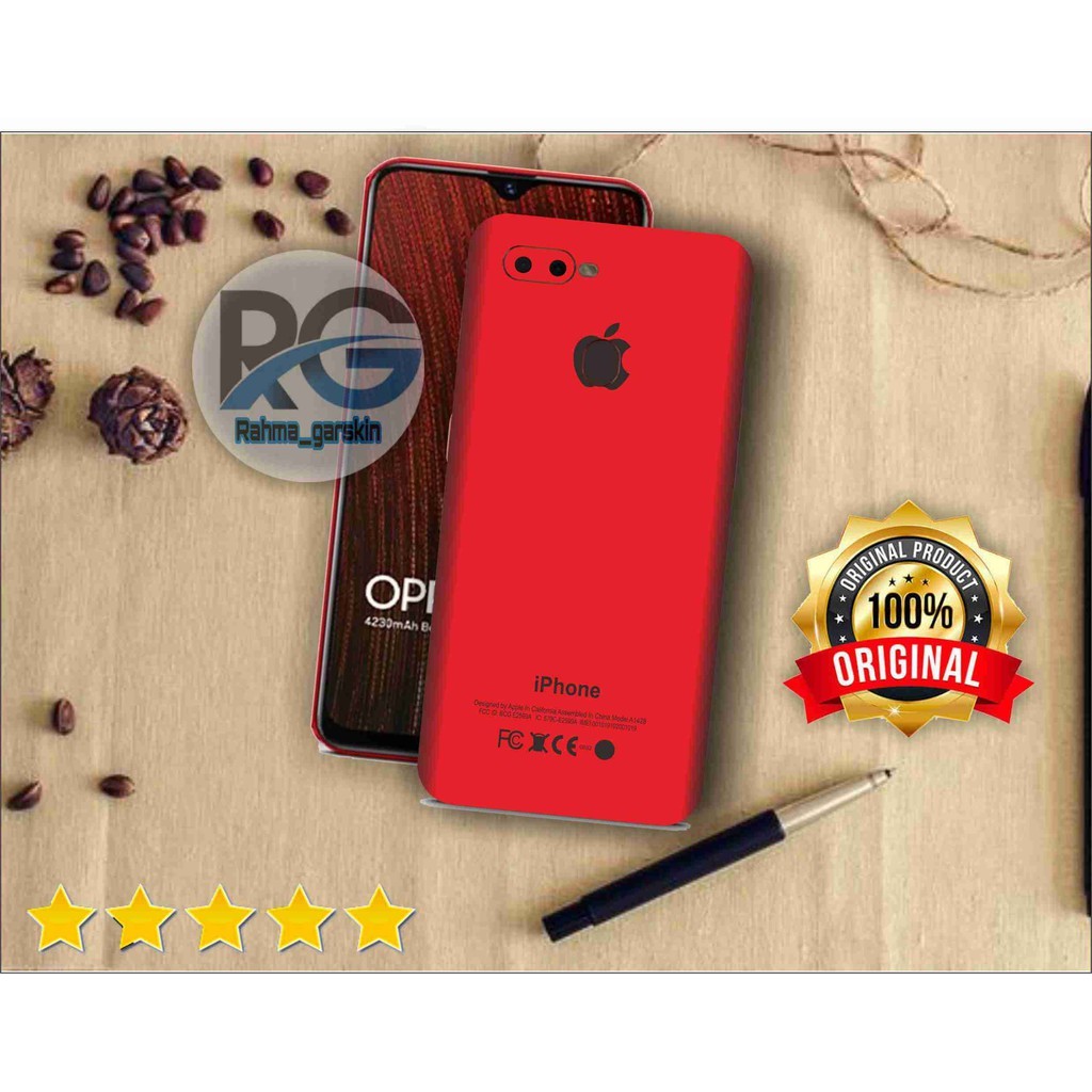 

BestSelling - Oppo A5s 2pcs Motif Iphone Red Via Chat Garskin Wrap Stiker Premium (FreeCustomOrder)