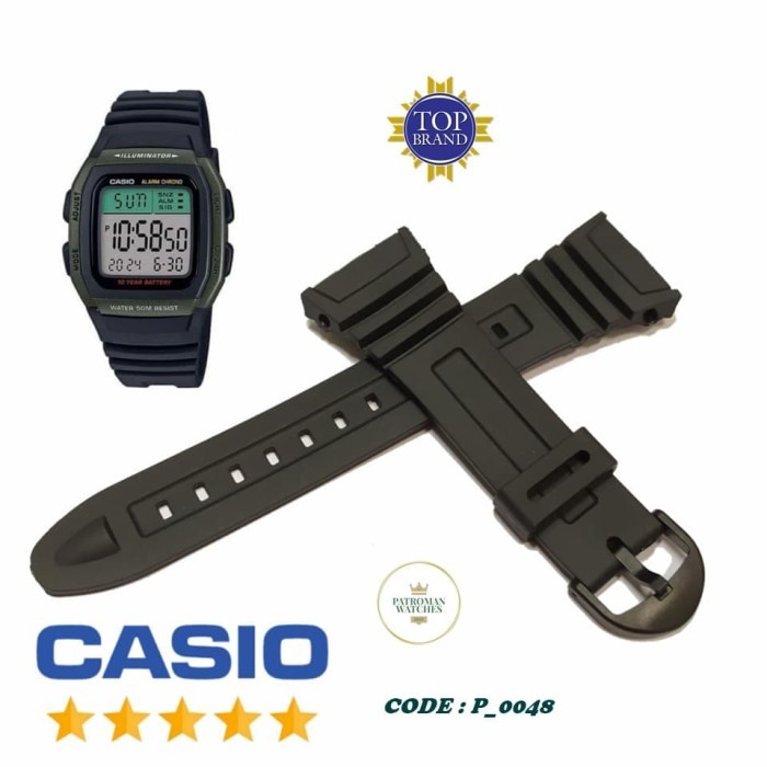 STRAP TALI JAM TANGAN CASIO W-96H / W96H / W 96H RUBBER ORIGINAL OEM