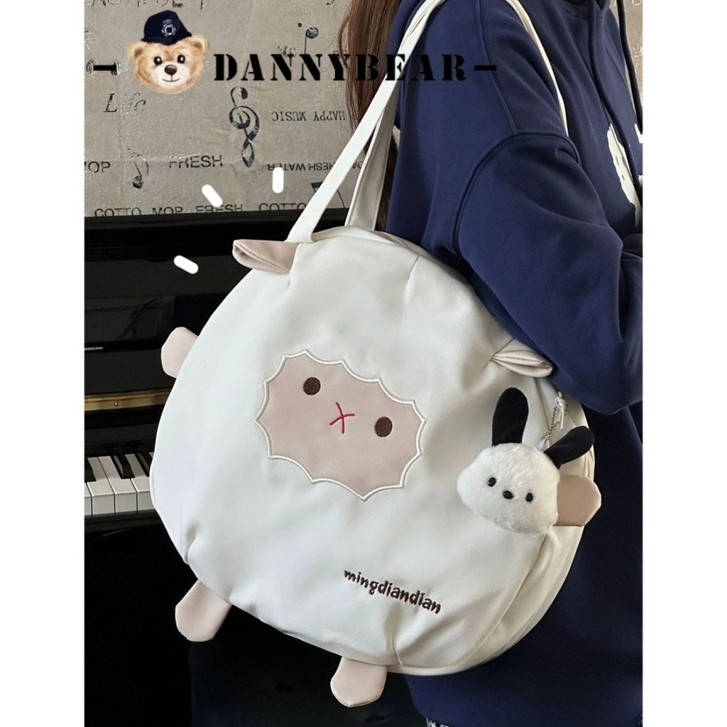 Japanese Lamb Shoulder Bag ins Cute Cartoon Canvas Bag School Bag