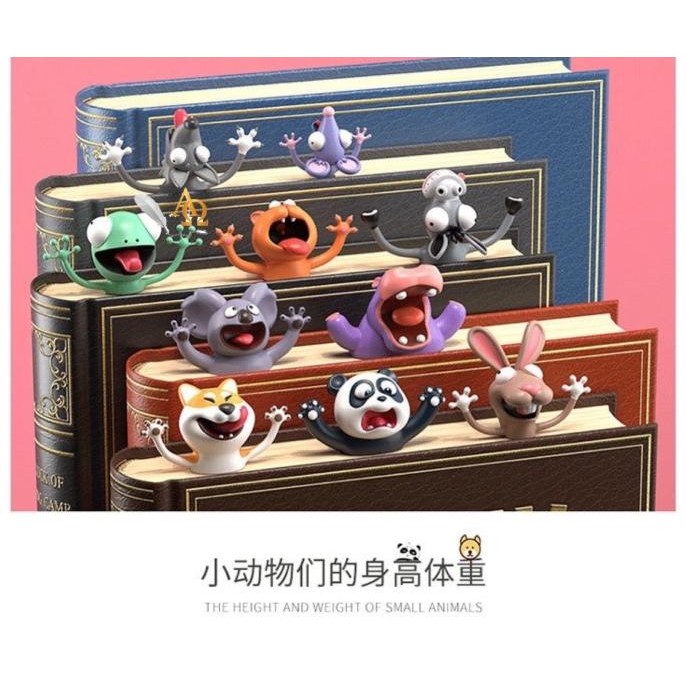 

BEBAS ONGKIR - Pembatas Buku Unik / Bookmark Edisi Animals Imut 3D Lux Limited