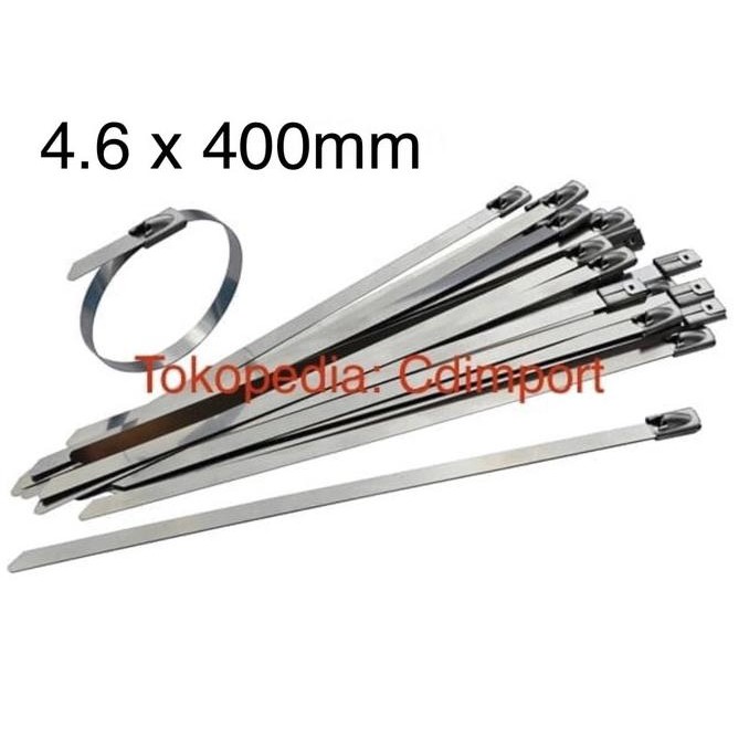 

TERBARU - Stainless Cable Ties - Kabel Tis Stainless 4.6 x 400 mm 40 cm - 100pcs