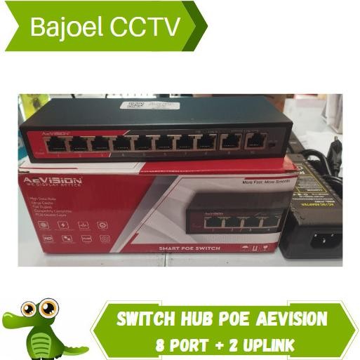 SWITCH HUB POE AEVISION 8 PORT + 2 UPLINK