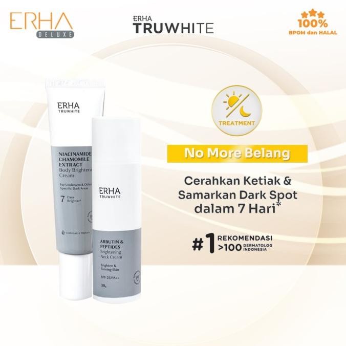 TERLARIS - ERHA Truwhite Neck & Body Cream Brightening - Pemutih Ketiak dan Leher