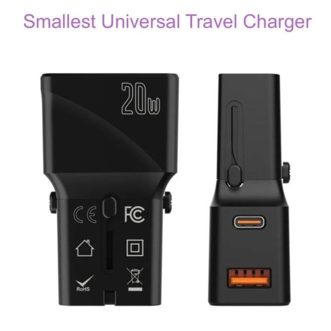 Adaptor - Travel Adaptor Mini Universal Pocket Travel Charger Mini Universal