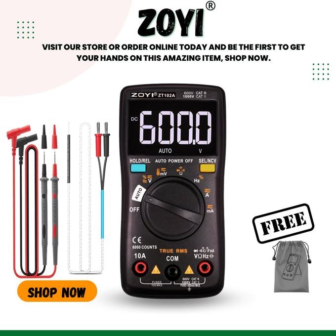ZOYI ZT-102A UPGRADE AUTO MULTIMETER DIGITAL AVOMETER MULTITESTER ORI