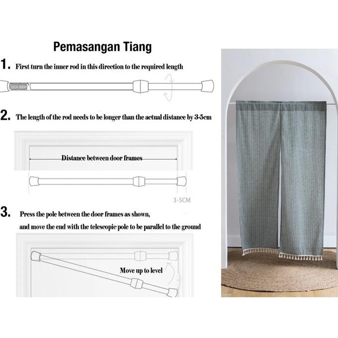 PLATO TIRAI PINTU SEKAT PEMBATAS RUANGAN GORDEN HORDENG KAMAR DAPUR
