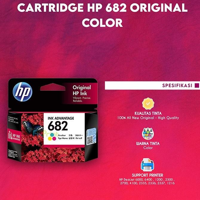 HP 682 BLACK COLOR CARTRIDGE TINTA PRINTER 2335 2336 2337 2775 2776