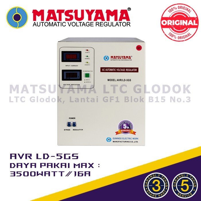 Terbaru Stabilizer Listrik Stavolt Voltage Regulator Matsuyama 5000 Watt