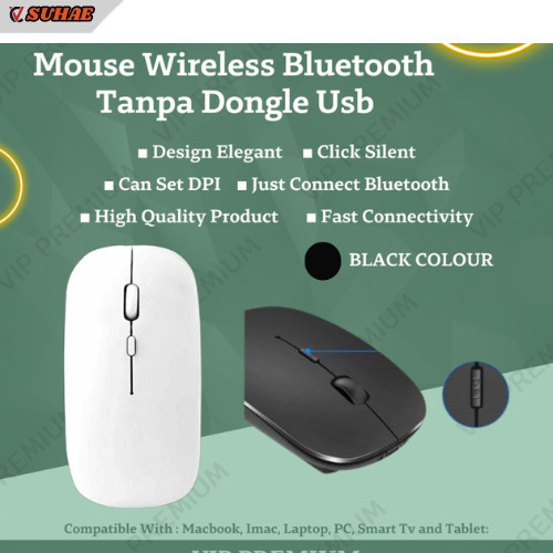 MOUSE WIRELESS BLUETOOTH TANPA DONGLE USB TIDAK BERISIK SILENT CLICK