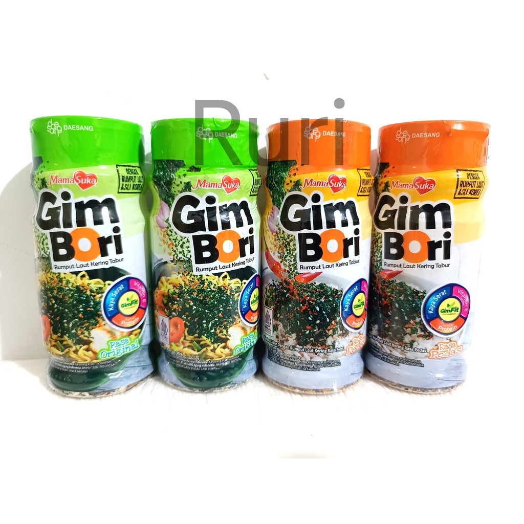 

Mamasuka Gim Bori Rumput Laut Tabur 30gram - Original - Pedas