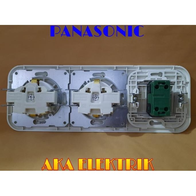 Original SAKLAR ENGKEL LEBAR PANASONIC+STOP KONTAK DOUBLE PUTIH WEJ7823 412121