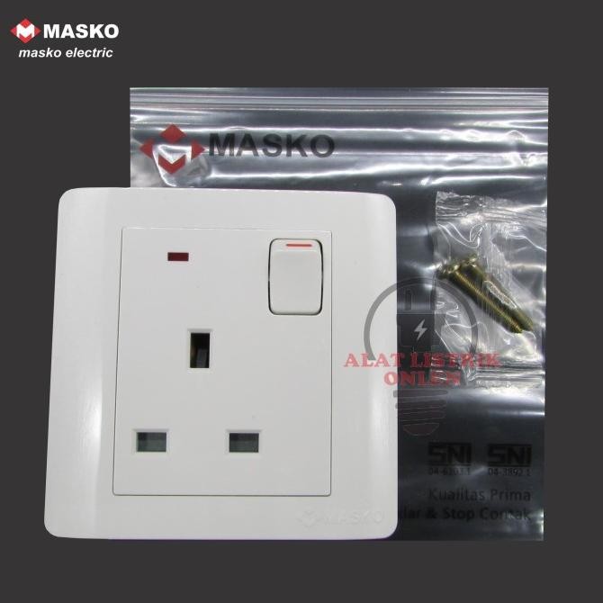 Original MASKO IB SAKLAR + STOP KONTAK AC ARDE CP 2P PUTIH V - 353 VIOLA ORI