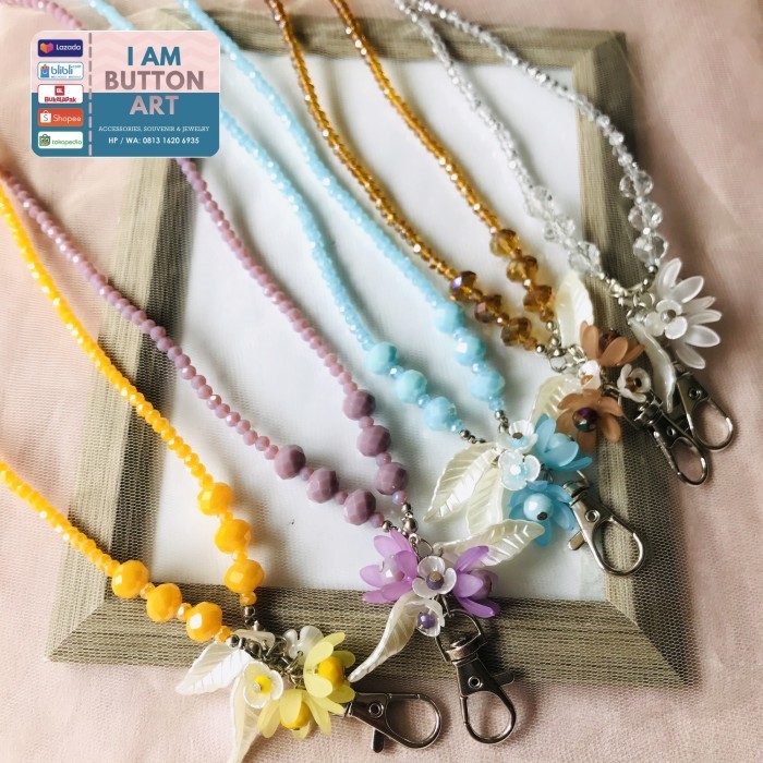 

Sale Lanyard Id Card Holder Name Tag Beads Manik Manik