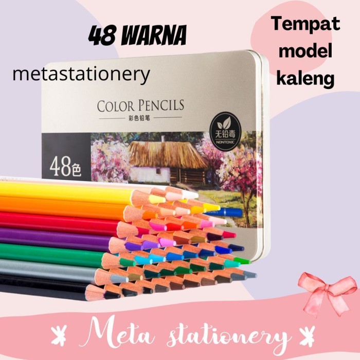 Oil Pencil Color / Pensil Warna Minyak 48 Warna Tin Deli