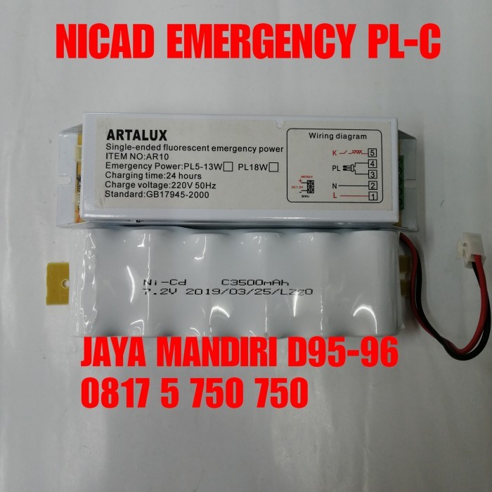 Nicad Battery Emergency Powerpack Untuk Pl-C Plc 5-18 Watt 18Watt