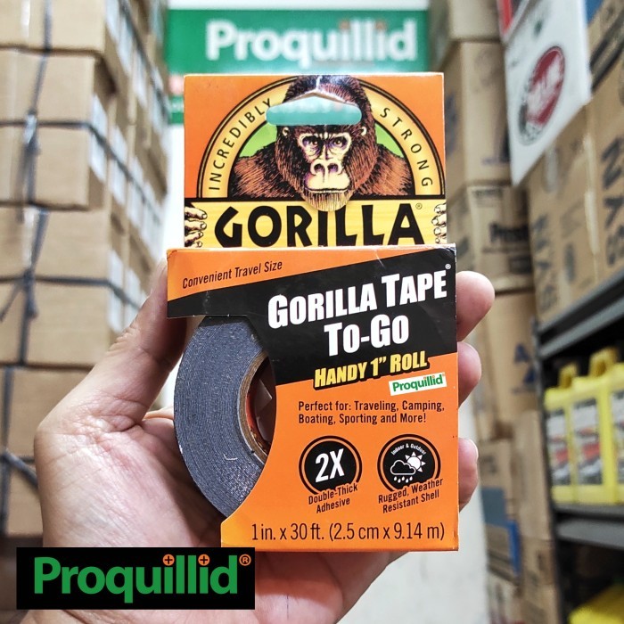 

TERMURAH - LAKBAN KAIN GORILLA STRONG CLOTH TAPE TO GO HANDY 1 INCH ROLL 2.5CM 9M