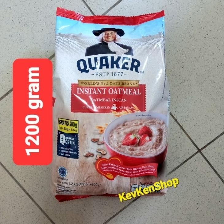 

Quaker Oat Instant Qatmeal Sereal Cereal 1200 Gram Merah 1.2 Kg Exp Februari 2026