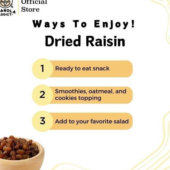 

Granola Addict - Paket Qui Rolled Oat 1Kg + Dried Seedless Raisin 250G