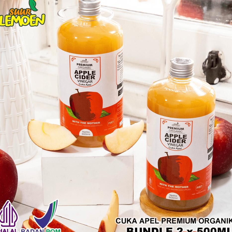 

Suur Lemoen Cuka Apel - Cider Vinegar 1 Liter - Cuka Apel Organik With The Mother