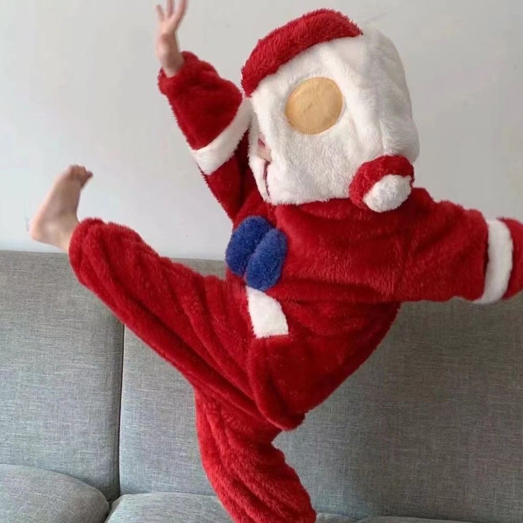 Piyama Anak Laki-laki Dan Perempuan, Piyama One Piece Beludru Karang Ultraman Bahan Fanel Tebal