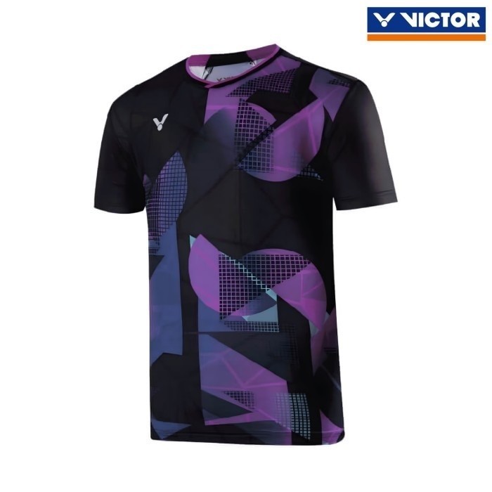 Kaos Badminton Jersey Soft Original Victor Black LEAF Limited Edition
