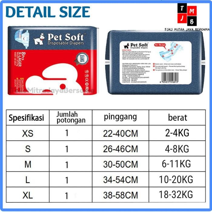 Popok Pet Soft Disposable Diapers Ukuran M - Popok Anjing (Pampers)