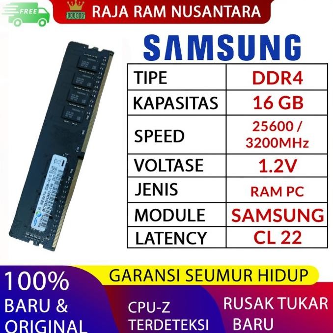 NEW RAM PC SAMSUNG DDR4 16GB 3200 / 25600 MHz ORI RAM DDR4 16GB 3200 MHz
