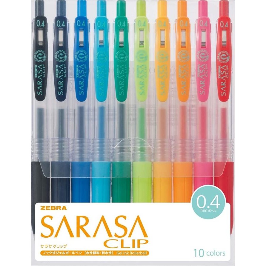 

BEBAS ONGKIR - Zebra Sarasa Clip Gel Ballpoint Pen 0.3 0.4 0.5 0.7 10 Color Set